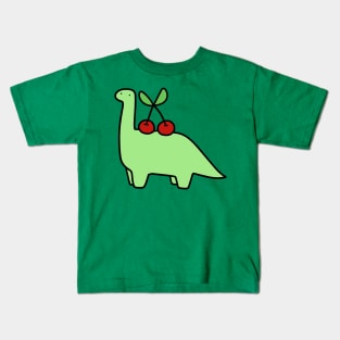 Cherry Long Neck Dino Kids T-Shirt